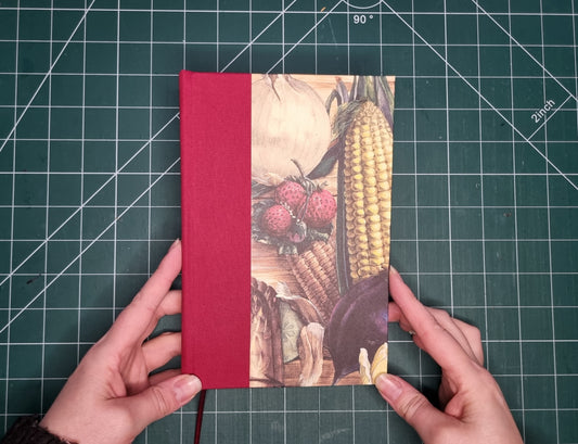 Handmade A5 Recipe Journal | 110gsm Paper | DIY Recipe Pages with Red Ribbon Bookmark