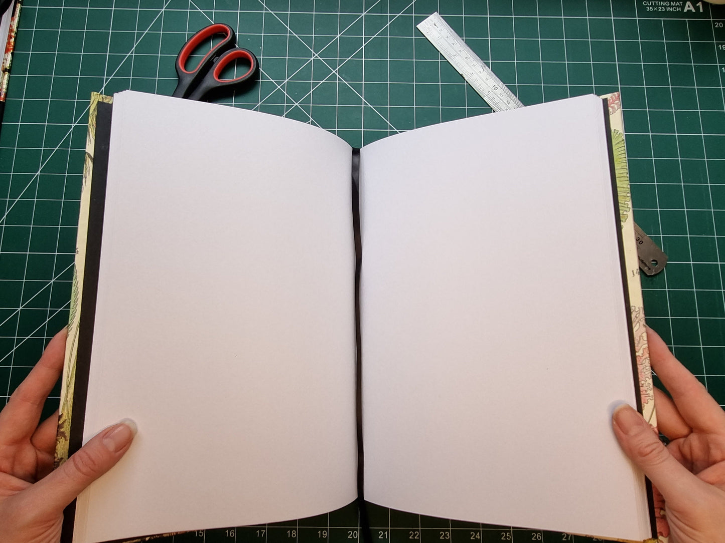 Handmade A4 Sketchbook | 120gsm Paper | Algae Design with Ribbon Bookmark