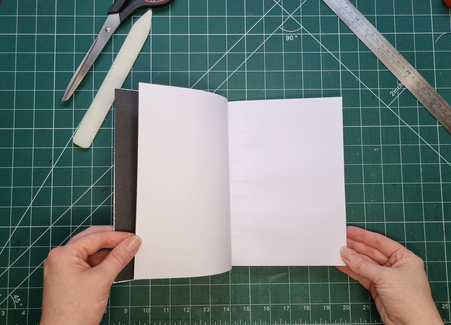 Handmade A5 Slim Style Notebook with Dot Grid Pages | Books on Books Design